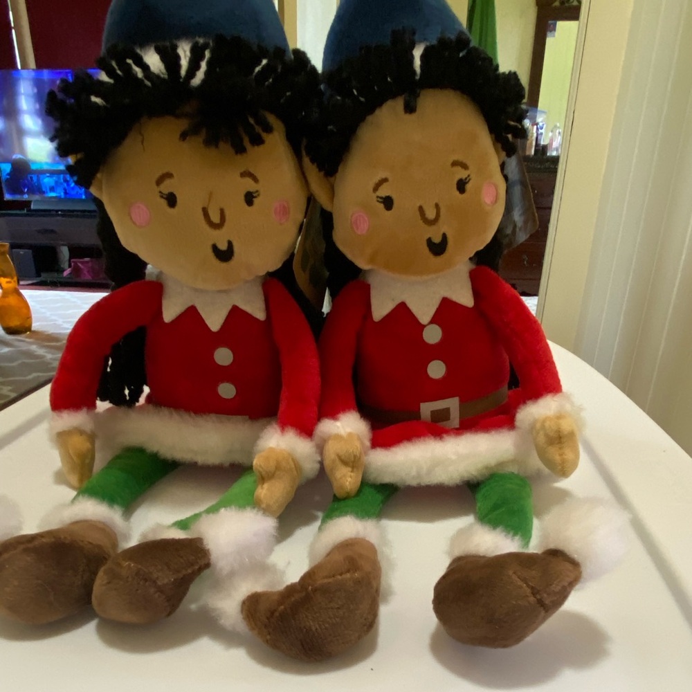 Recycled material elf dolls